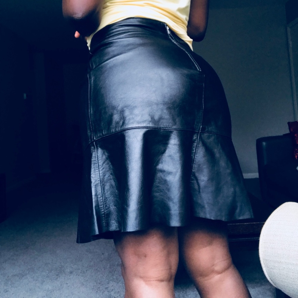 Black Leather skirt New like new!